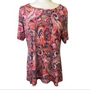Chicos Short Sleeve Top Size 1
